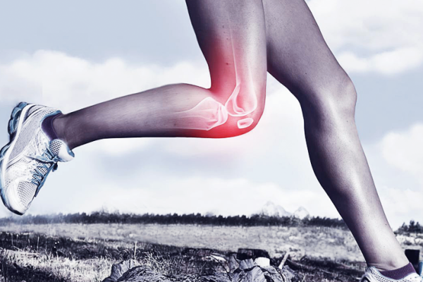 imagem de um joelho sinalizando em vermelho dor crônica